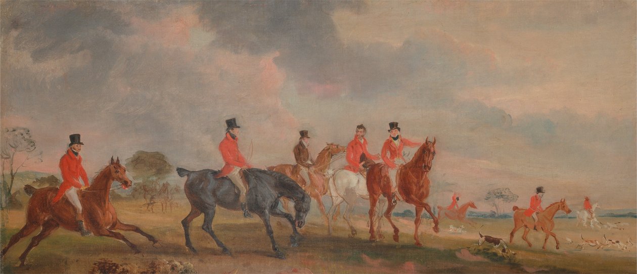 Quorn Hunt- en skitse af kunstneren og hans venner, der flytter af John E. Ferneley