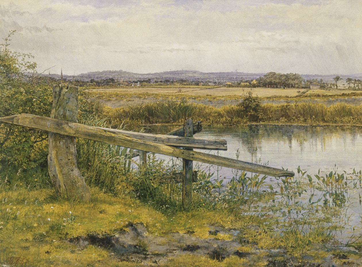 The Riverside, 1862 olie på lærred af John Edward Newton