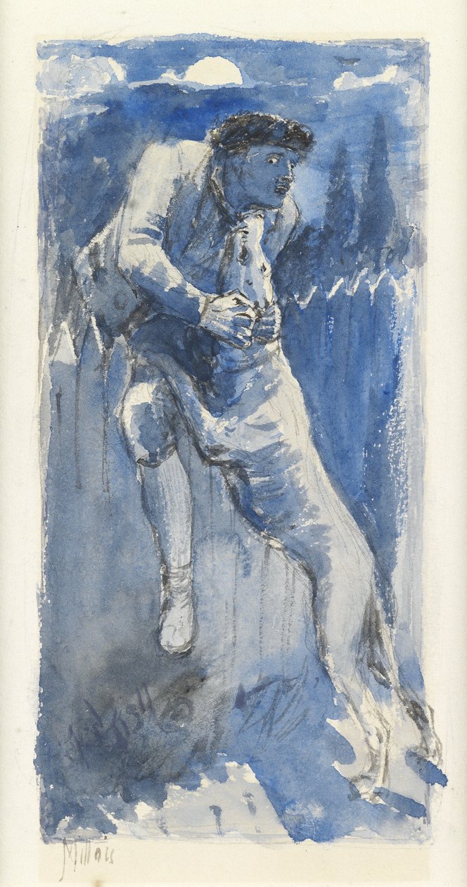 Forsvar, ca. 1849-50 (blyant og vask på papir) af John Everett Millais