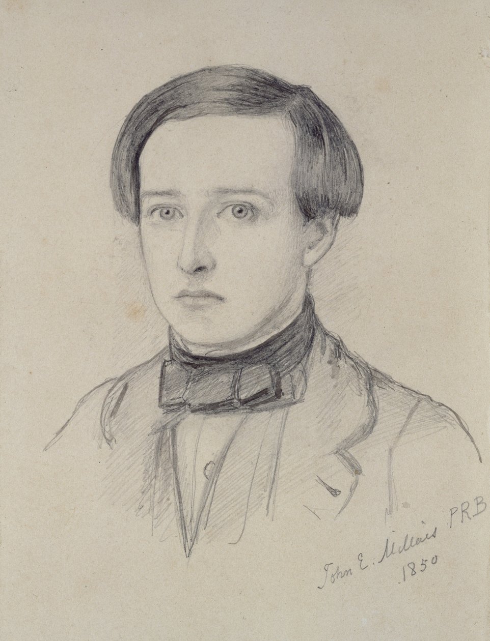 Portræt af Charles Allston Collins, 1850 (grafit på misfarvet cremefarvet papir) af John Everett Millais