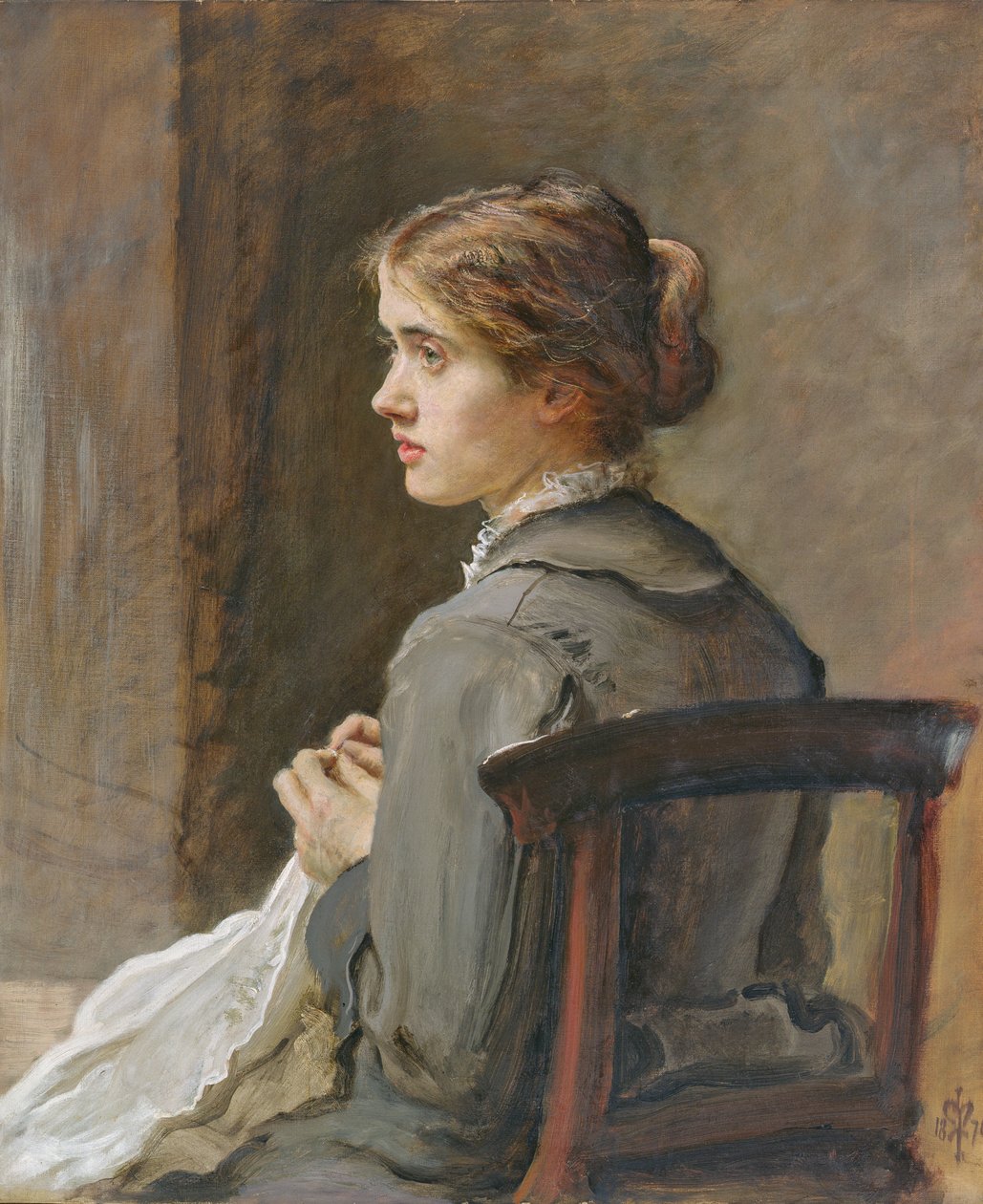 Søm! Stitch!, 1876 af John Everett Millais