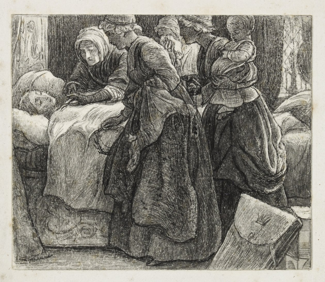 The Lord of Burleigh (pen og sort blæk) af John Everett Millais