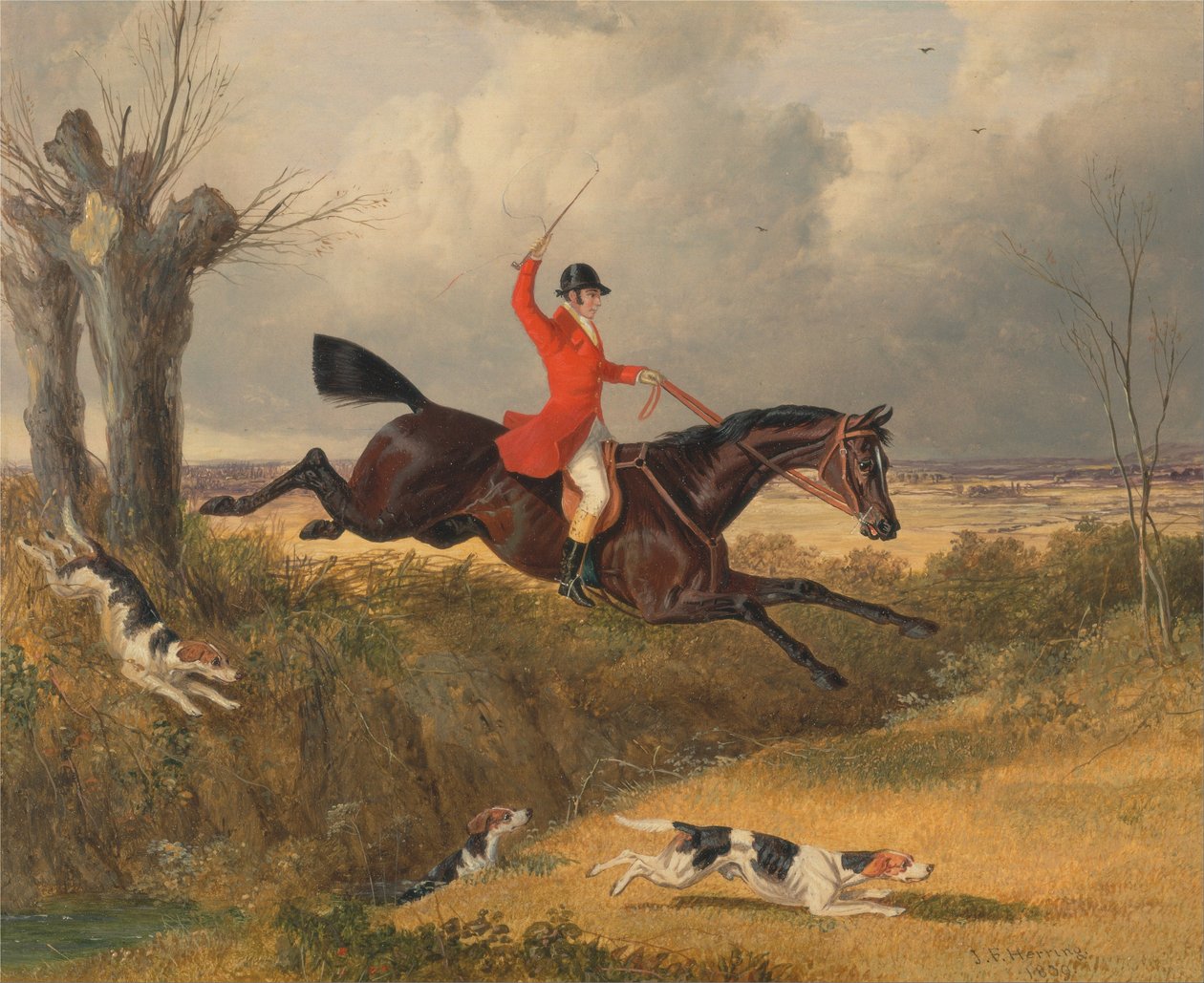 Foxhunting- Rydning af en grøft af John F. Herring