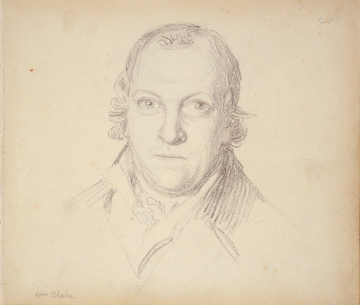 Portræt af William Blake (1757-1827) fra en bog med blyantsportrætter, ca. 1801 af John Flaxman