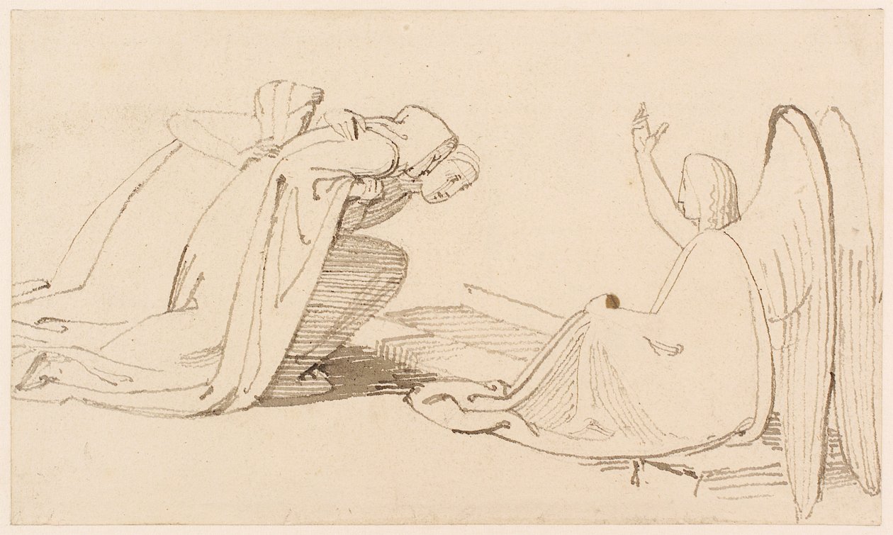 Tre Marys ved graven (blyant, kuglepen, blæk og vask) (se også 273963) af John Flaxman