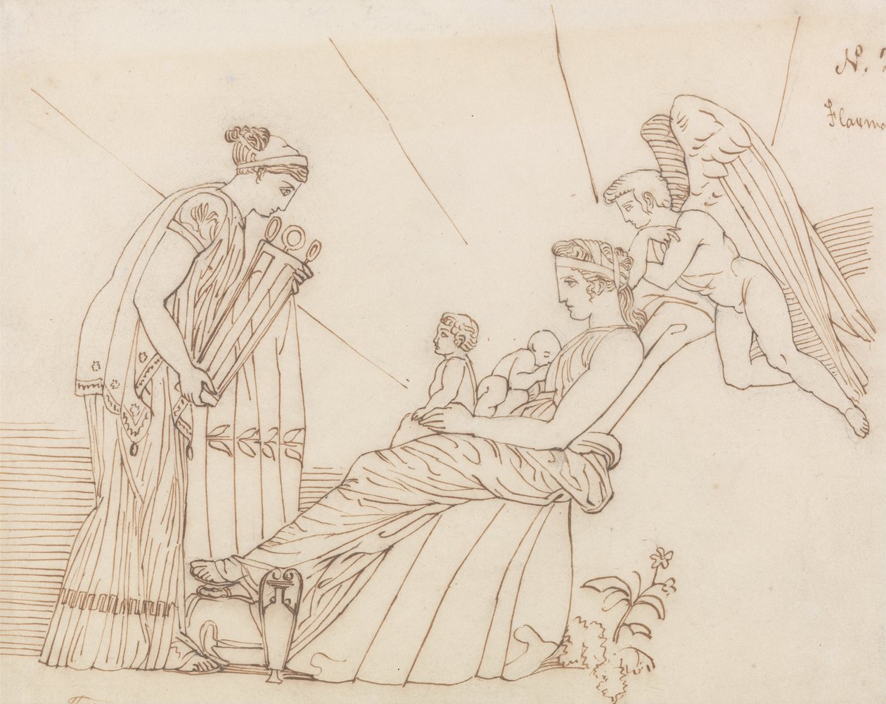 Til Phoebus ved hans fødsel, fra Aeschylus, Furies af John Flaxman