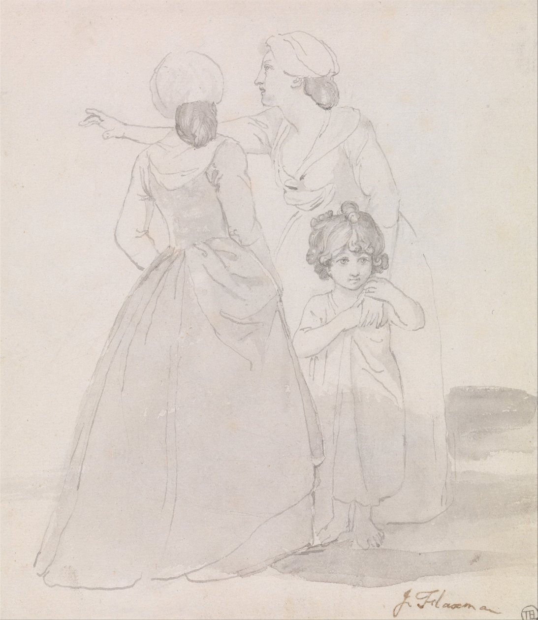 To kvinder og et barn af John Flaxman