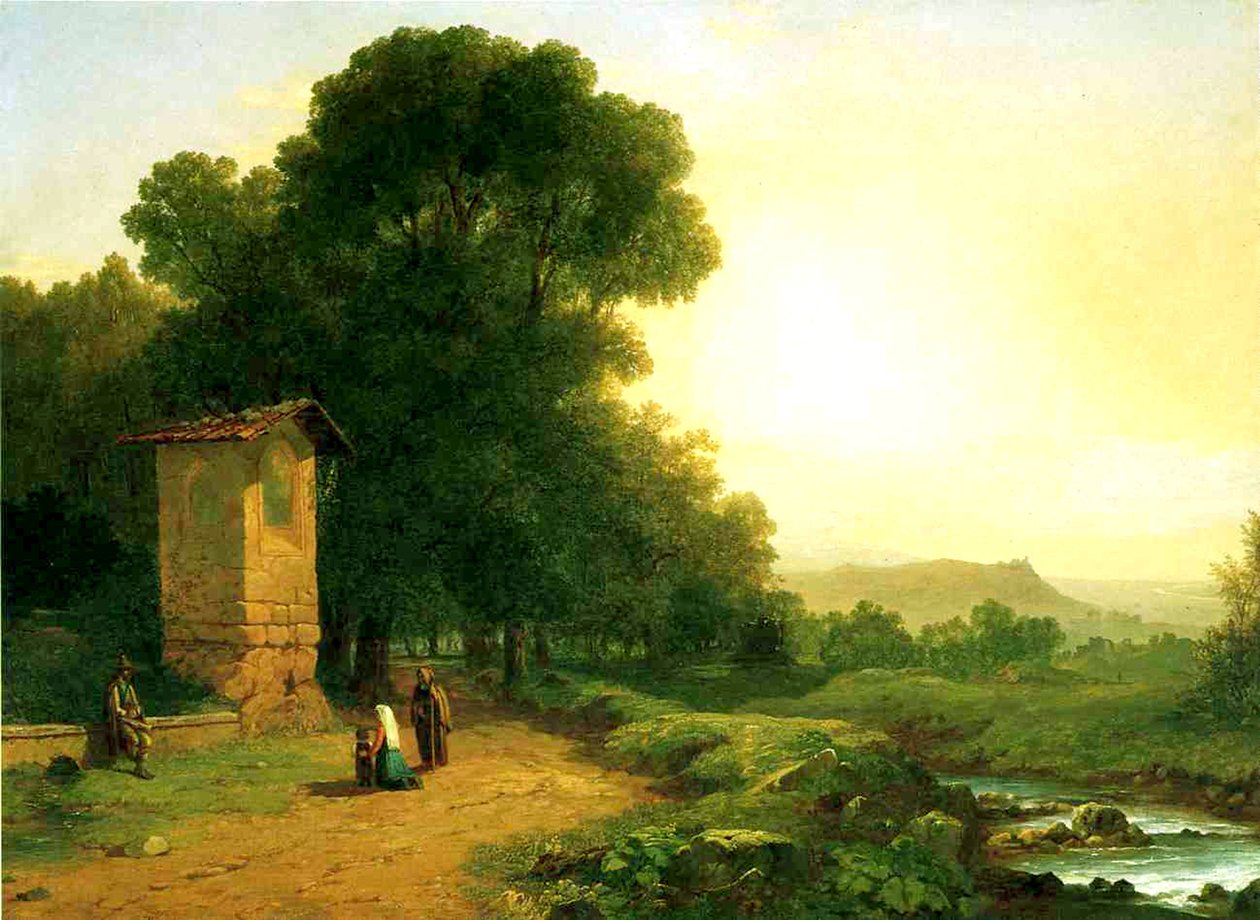 En helligdom i Italien, 1847 af John Frederick Kensett