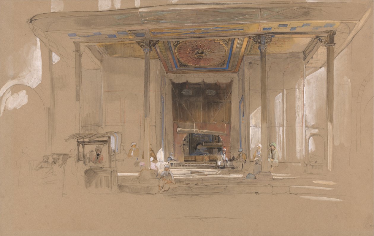 Hovedindgangen til Den Store Moske, (Ulu cami) Bursa, Tyrkiet, af John Frederick Lewis