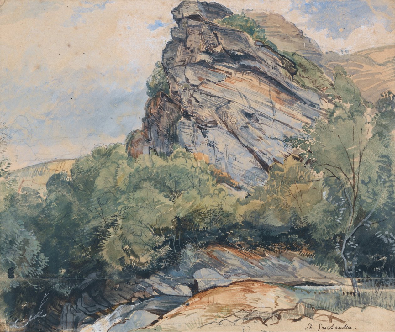St. Goarshausen ved Rhinen mellem Koblenz og Mainz af John Frederick Lewis