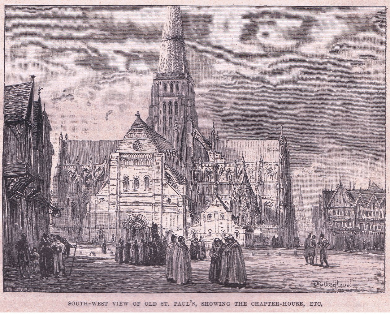 Sydvest udsigt over gamle St Pauls af John Fulleylove