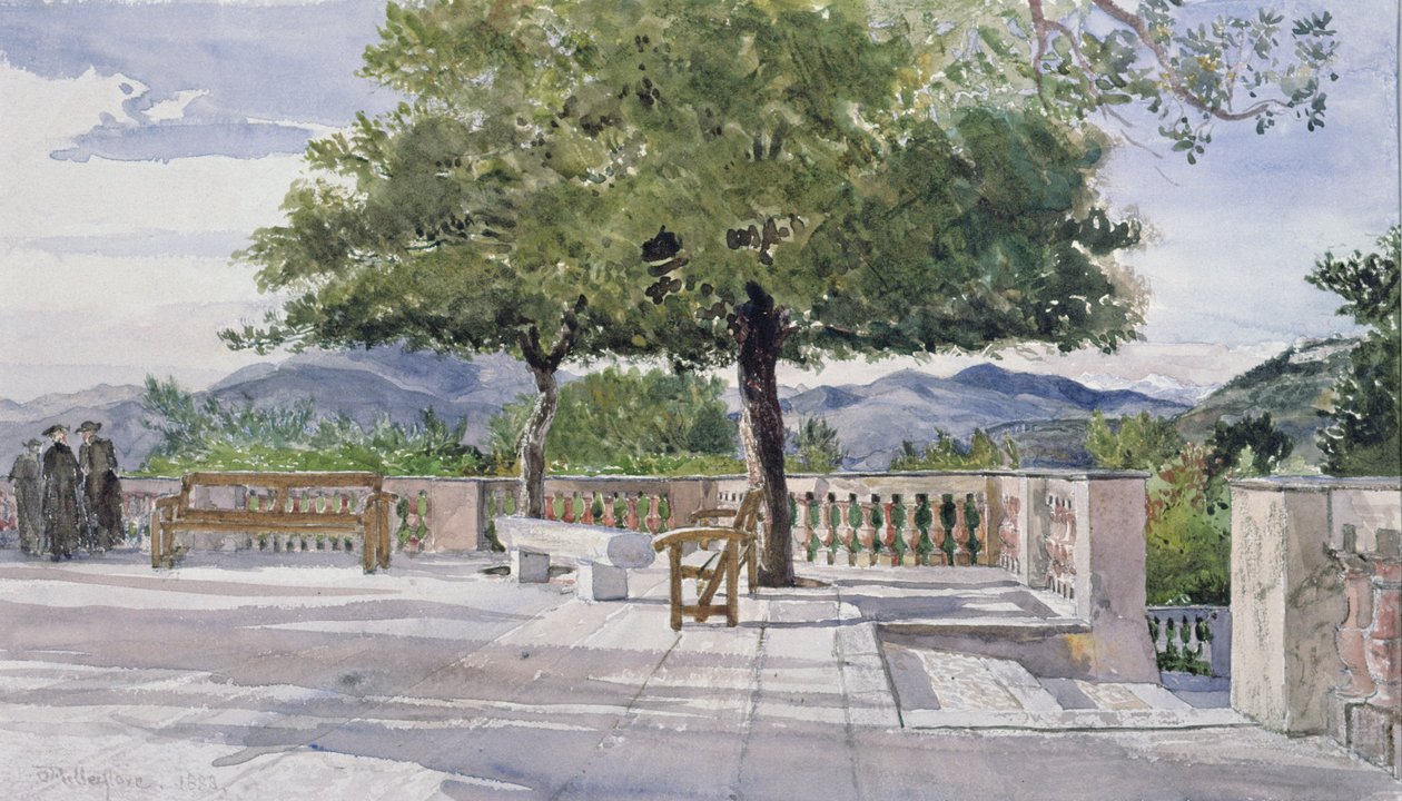 Terrasse ved Nice af John Fulleylove