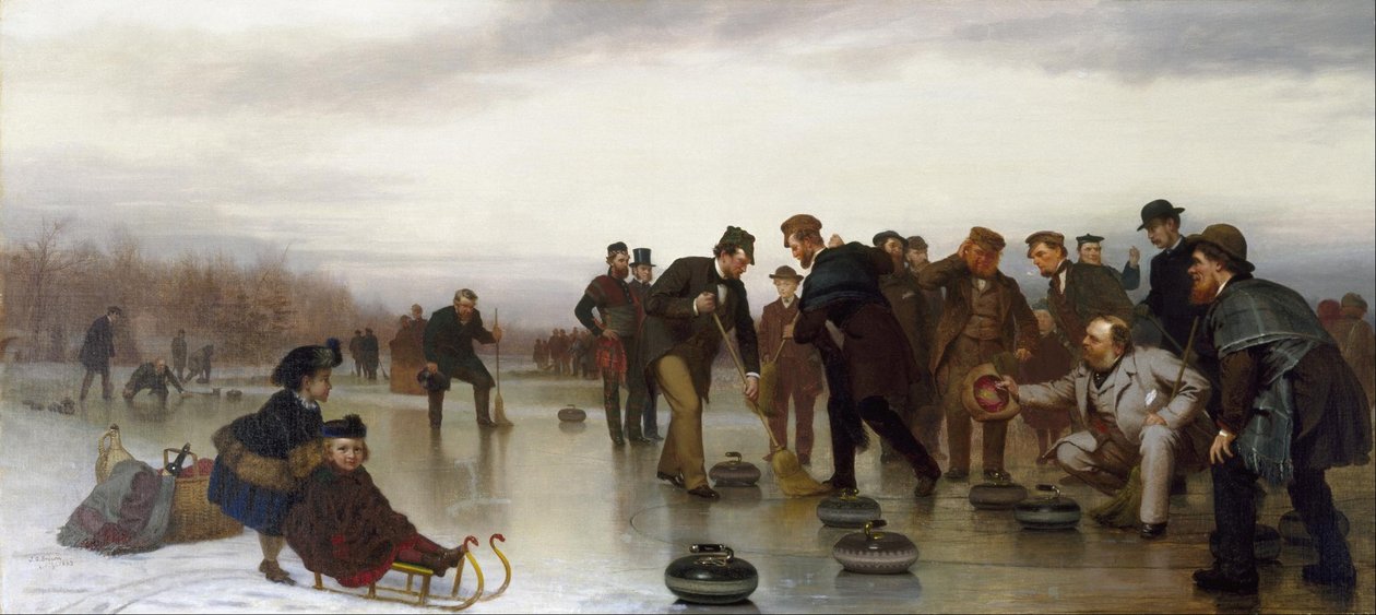 Curling;-et skotsk spil i Central Park af John George Brown
