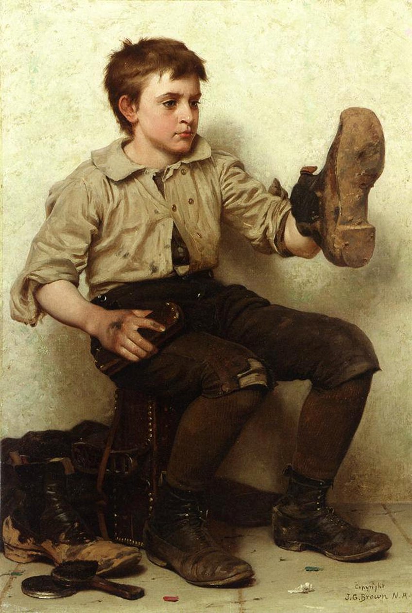 Støvletrengen, ca. 1885-90 af John George Brown