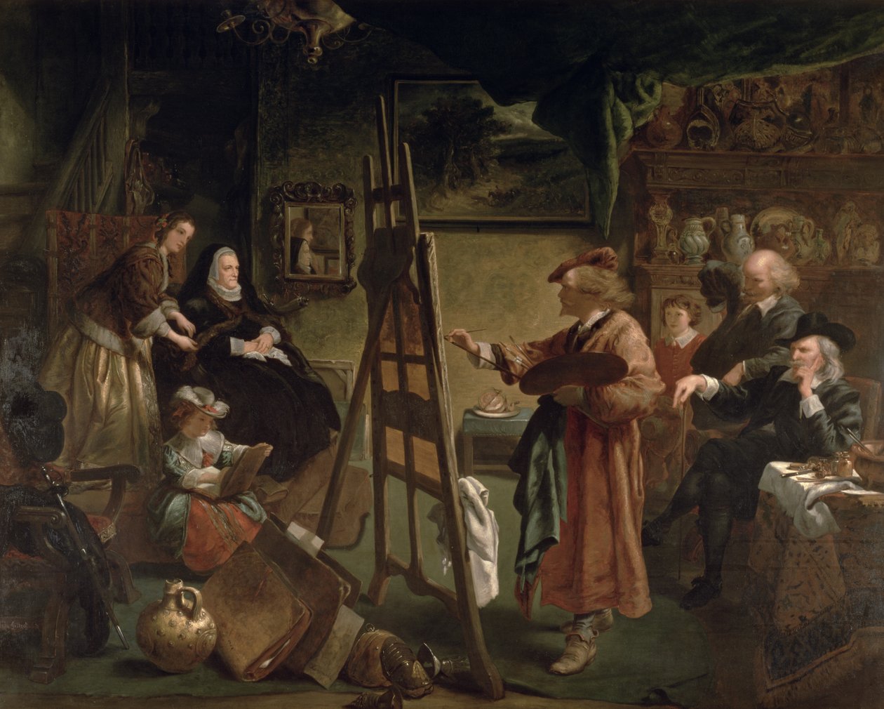 Rembrandt i sit atelier af John Gilbert