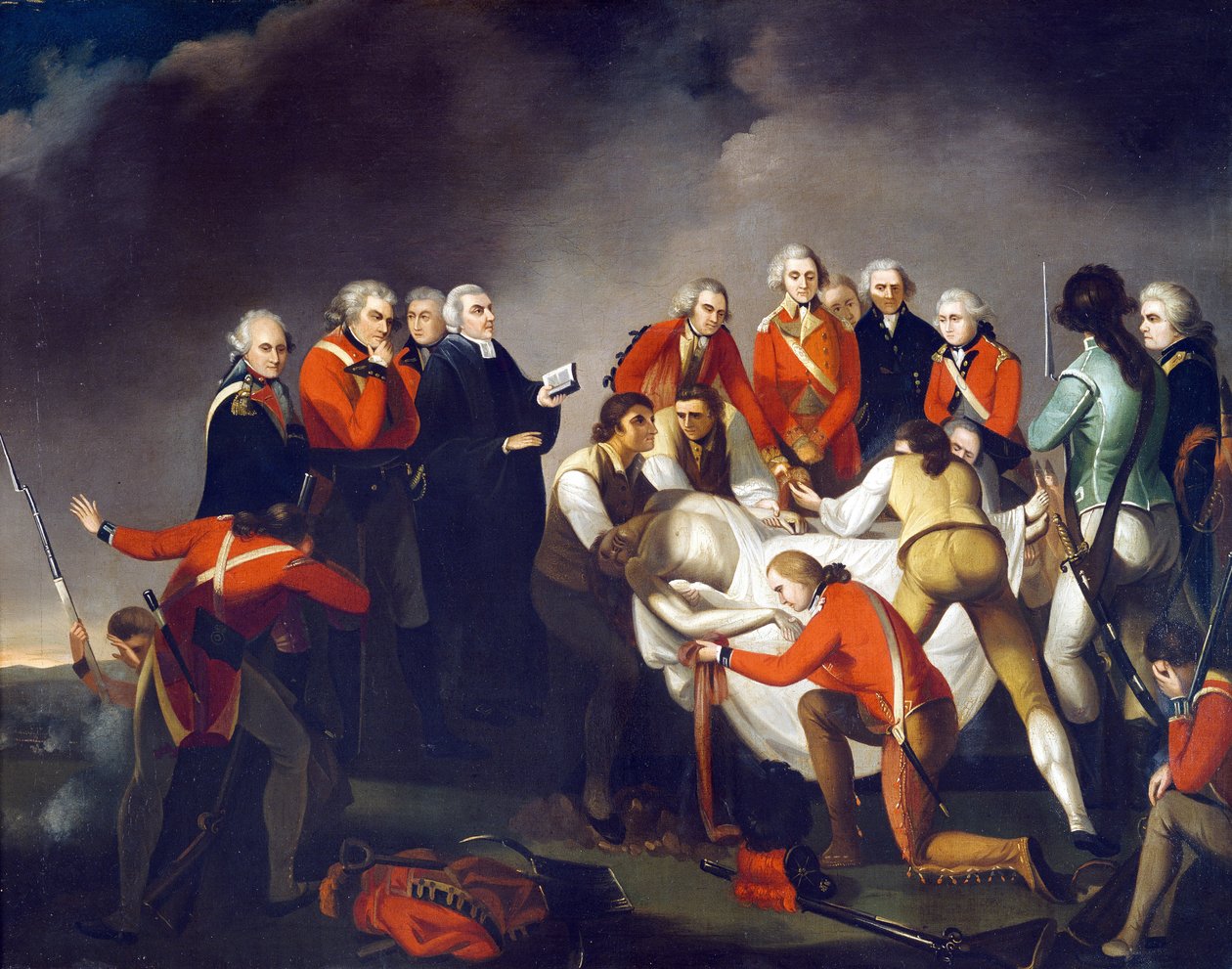 Begravelsen af general Simon Fraser (1729-77) efter slaget ved Saratoga i 1777, ca. 1800 af John Graham