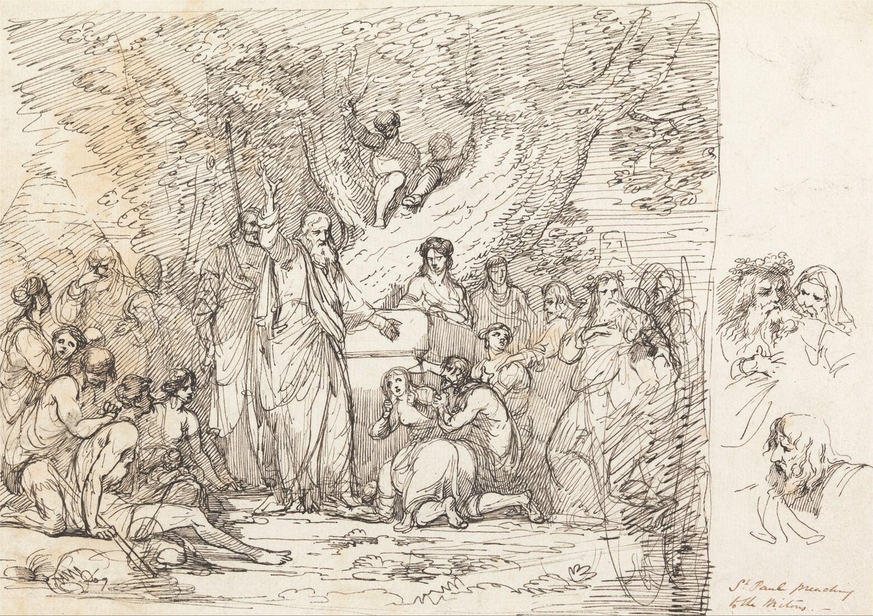 Saint Paul prædiker for briterne af John Hamilton Mortimer