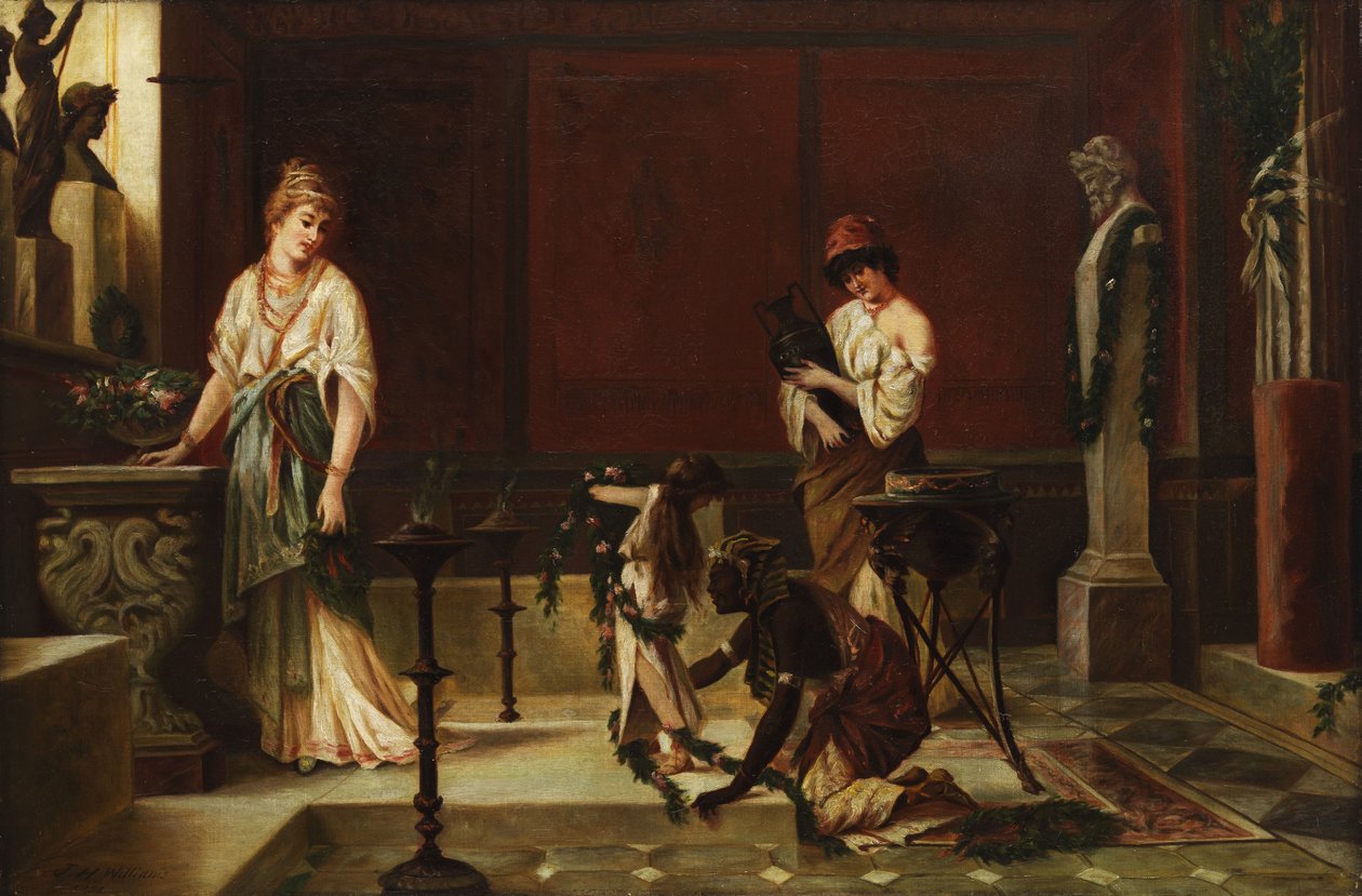 Gamle romerske interiør med figurer af John Haynes Williams