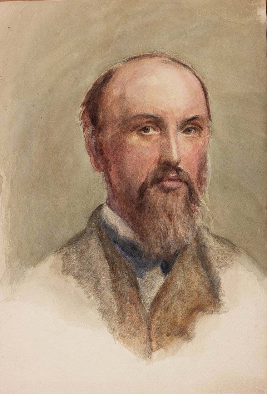 Selvportræt (bc, blyant og wc på papir) af John Isaac Richardson