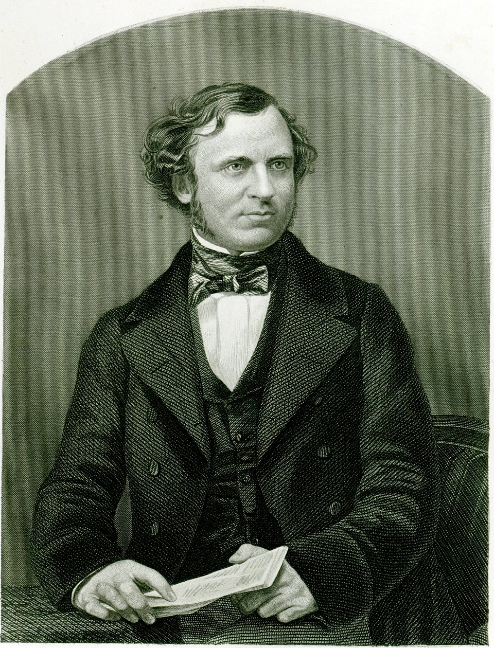 Edward Henry Smith Stanley, Lord Stanley, graveret af D.J. Pound efter et fotografi, fra "The Drawing-Room of Eminent Personages, Volume 2", udgivet i London, 1860. af John Jabez Edwin Paisley Mayall