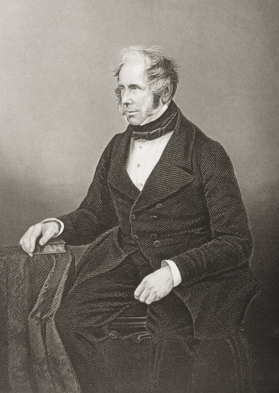 Henry John Temple (1784-1865), 3. viscount Palmerston, graveret af D.J. Pound efter et fotografi, fra "The Drawing-Room of Eminent Personages, Volume 2", udgivet i London, 1860. af John Jabez Edwin Paisley Mayall