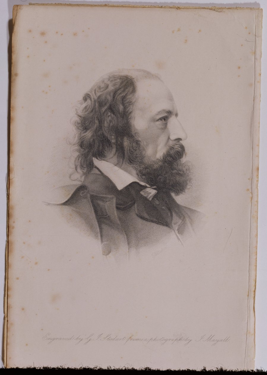 Portræt af Alfred, Lord Tennyson (1809-92) indgraveret af G.J.Stodart af John Jabez Edwin Paisley Mayall