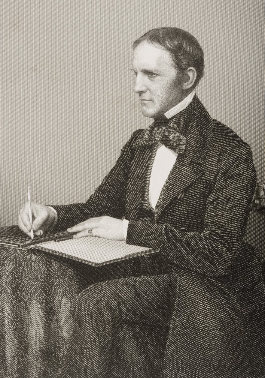 William Hickling Prescott (1796-1859) graveret af D.J. Pund fra et fotografi, fra 