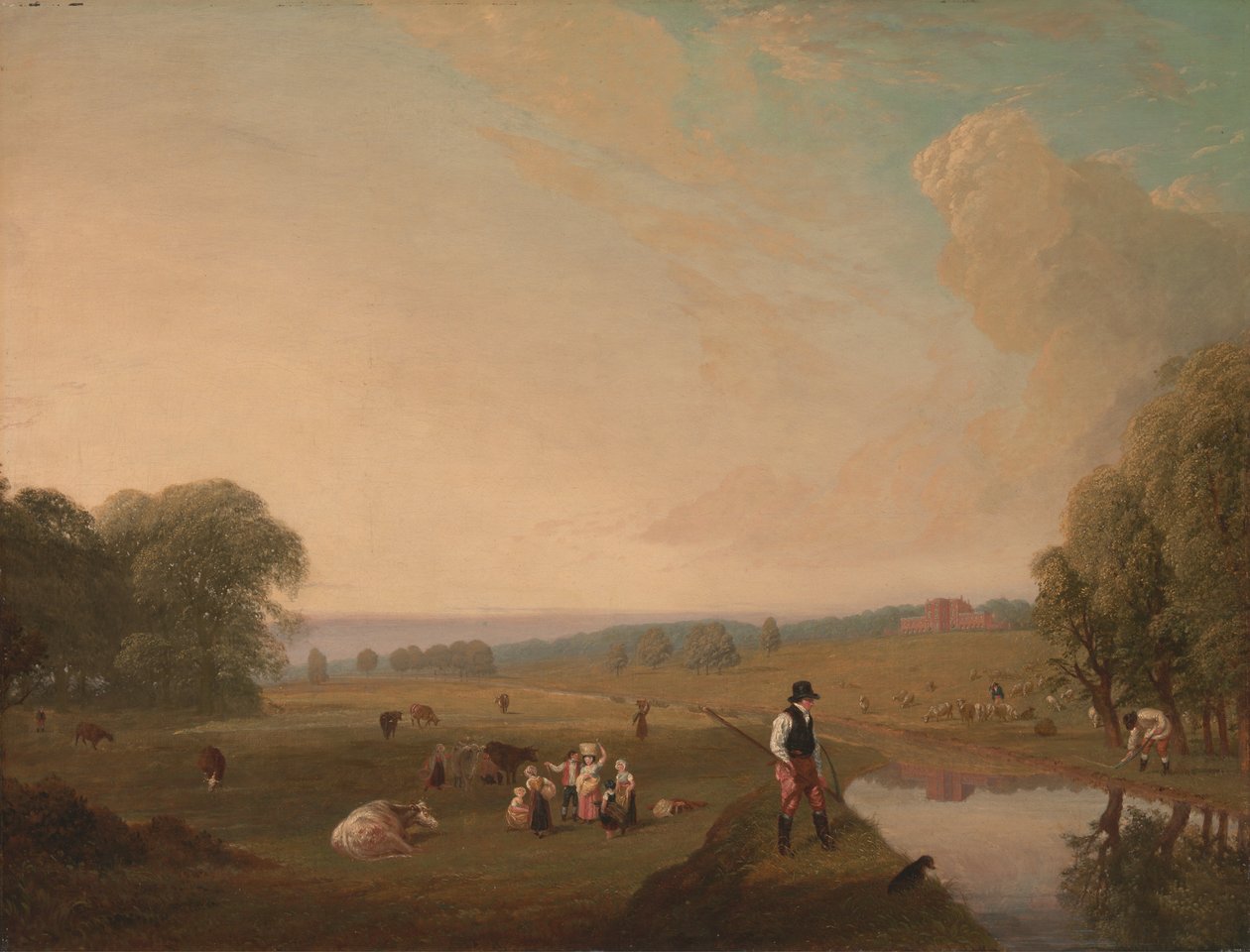 En udsigt over Theobalds Park, Hertfordshire af John James Chalon
