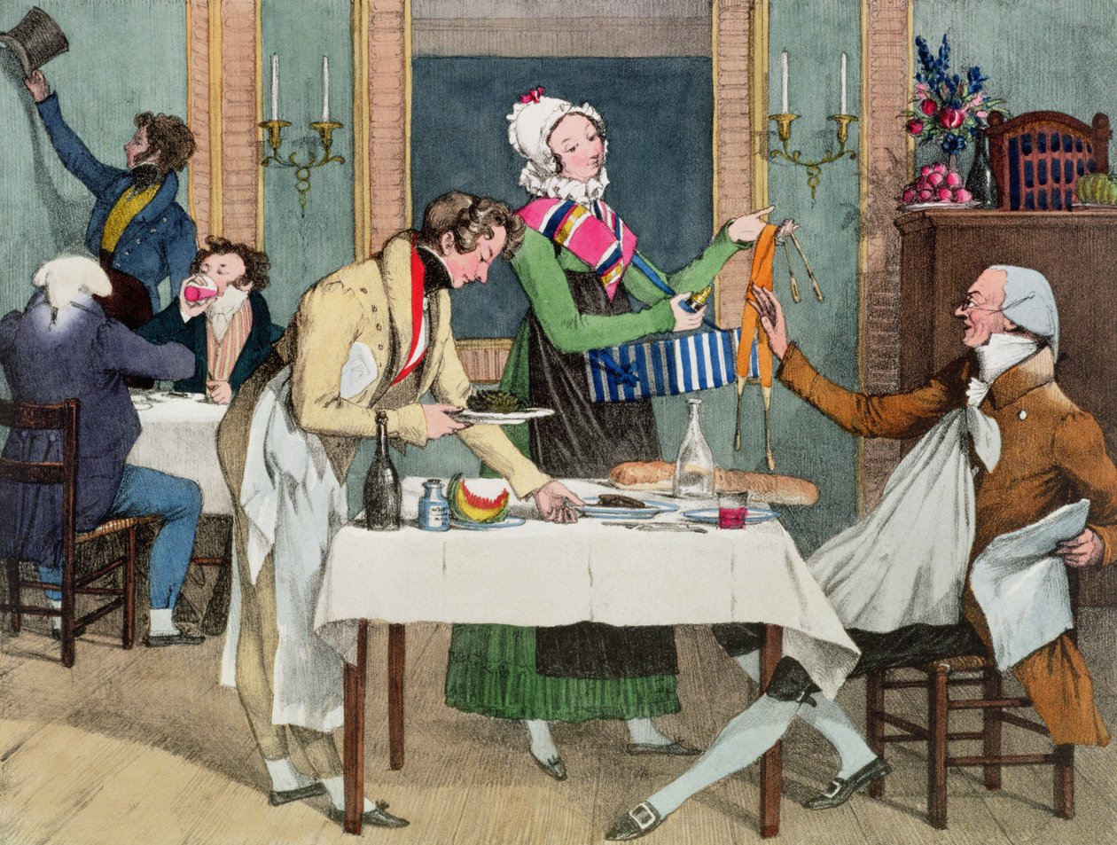 Le Restaurant, pub. af Rodwell og Martin, 1820 af John James Chalon