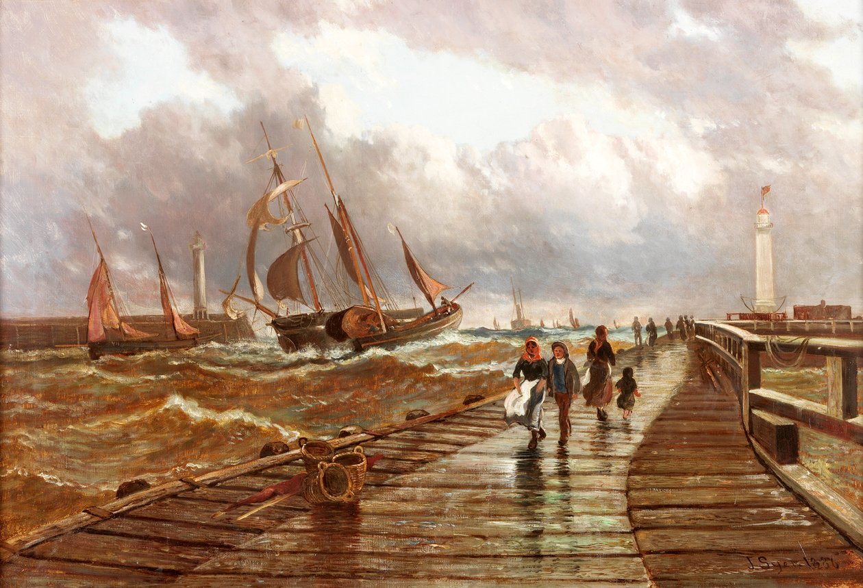 Sunderland Piers, 1843, 1886 af John James Syer