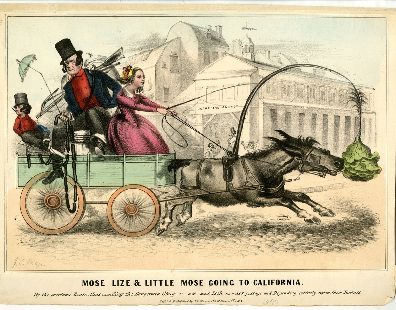 Mose, Lize og Lille Mose på vej til Californien, 1849 af John L. Magee