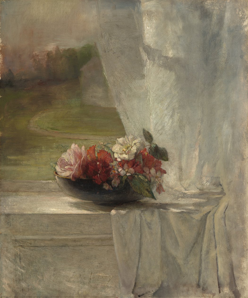 Blomster på en vinduesafsats, ca. 1861 af John La Farge or Lafarge