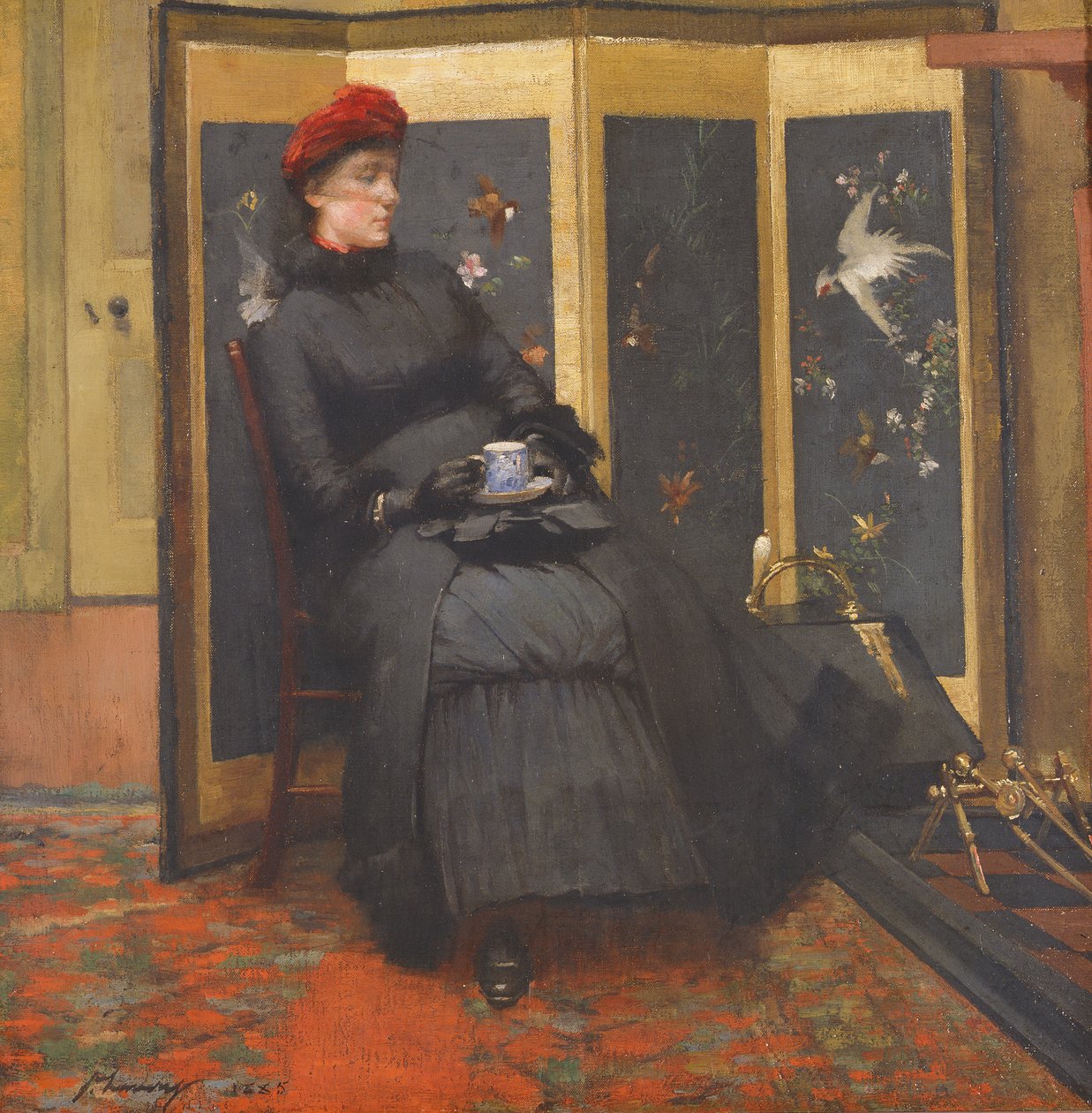 En besøgende, 1885 af John Lavery
