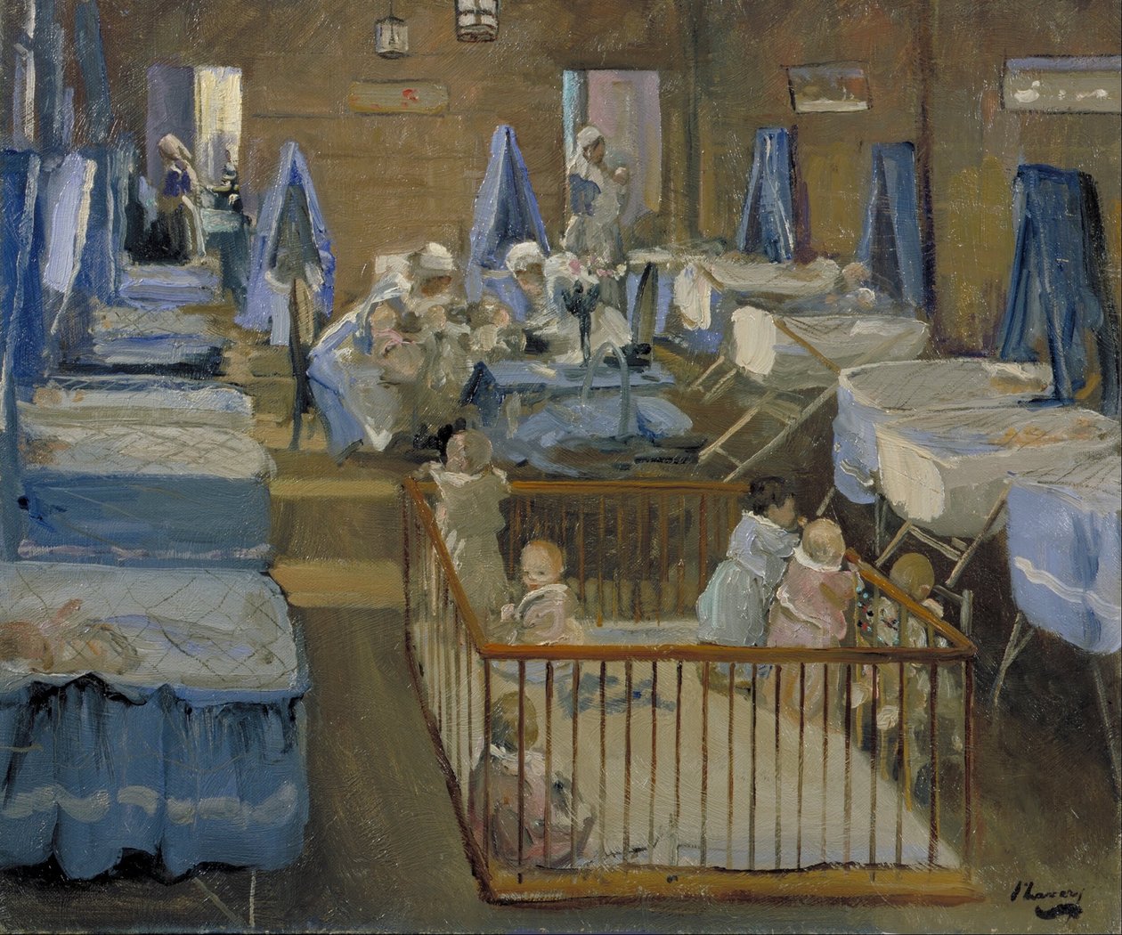 Lady Henrys Crêche, Woolwich af John Lavery