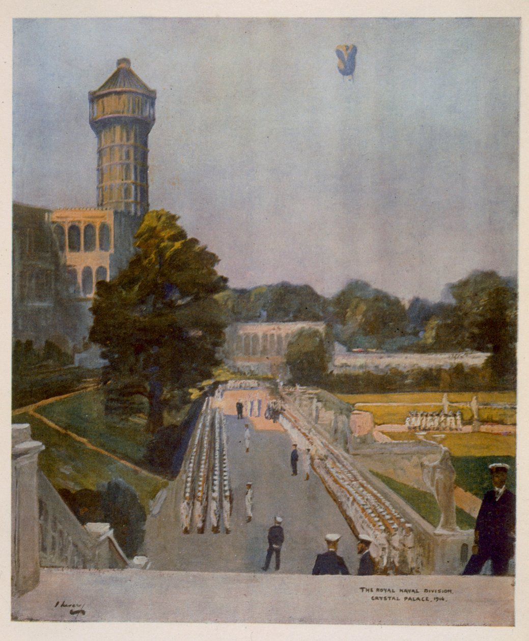 R.N.D. Crystal Palace, stedet kendt som Quarter-Deck, fra British Artists at the Front, fortsættelse af The Western Front, 1918 af John Lavery