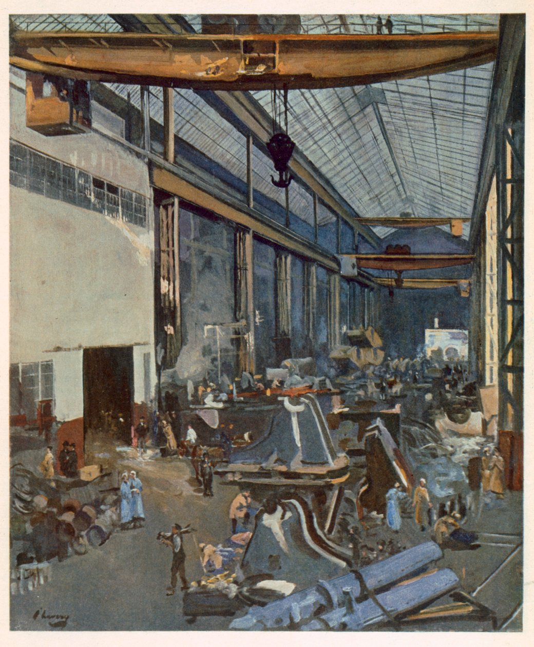 Tanks at Newcastle, fra British Artists at the Front, Fortsættelse af Vestfronten, 1918 af John Lavery