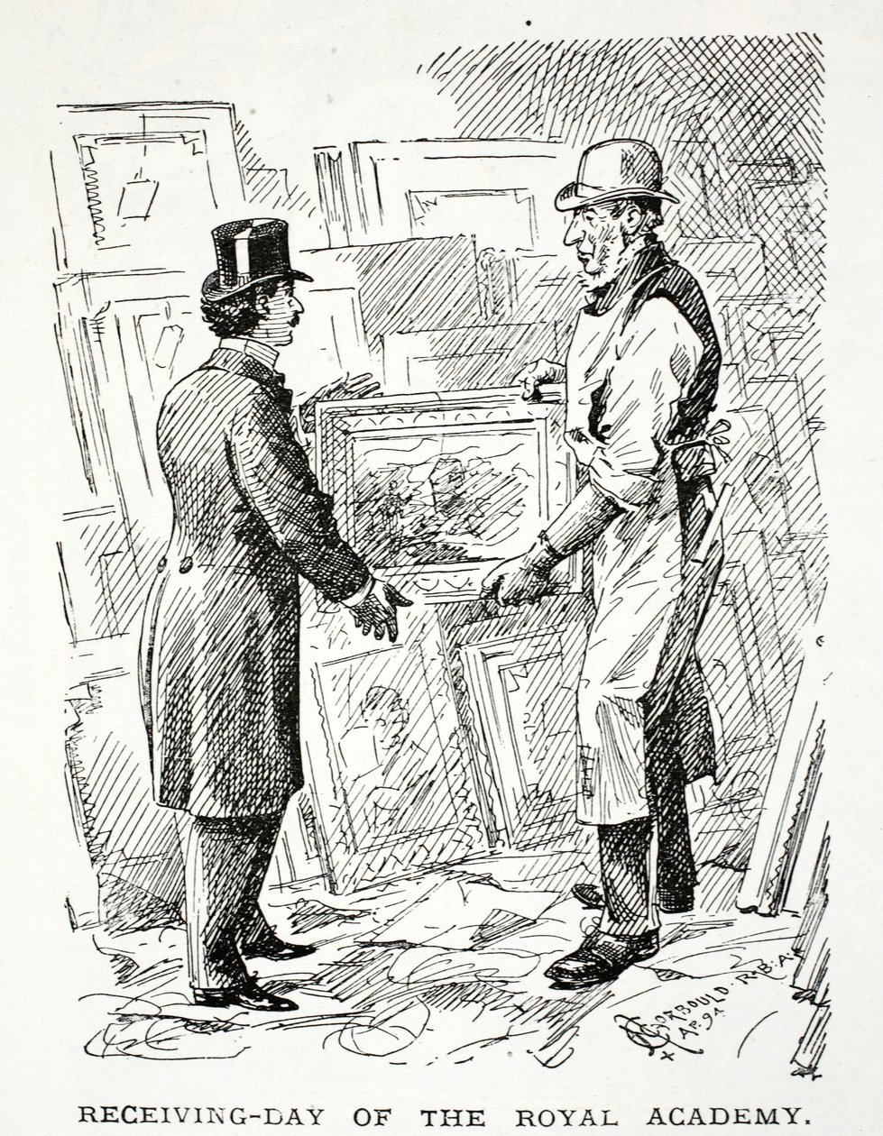 Modtagelsesdag for Det Kongelige Akademi af John Leech
