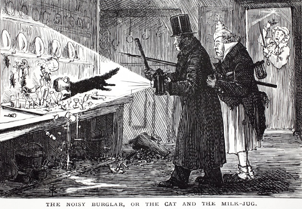 Den larmende indbrudstyv eller katten og mælkekanden af John Leech