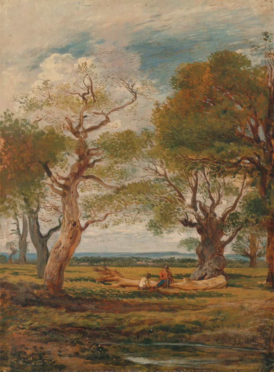 Landskab med figurer af John Linnell