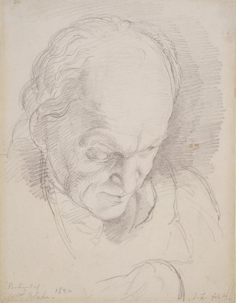 Portræt af William Blake (1757-1827) Læner sig fremad, 1820 af John Linnell