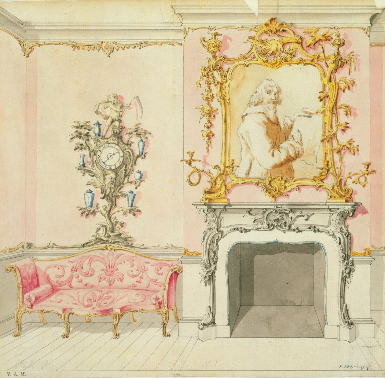 Forslag til tegnestueindretning, 1755-60 af John Linnell