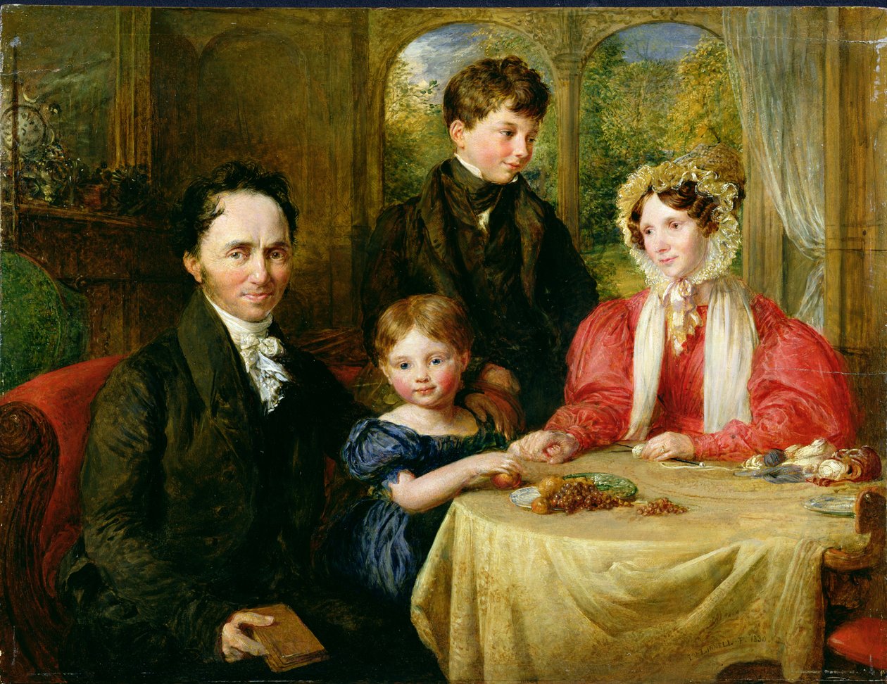 W.A. Garrett og familie, 1830 af John Linnell