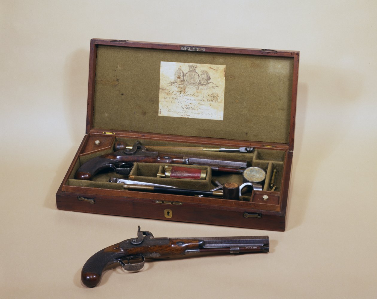 Et par slagtøjspistoler fremstillet af John Manton & Son, London, England af John Manton and Son