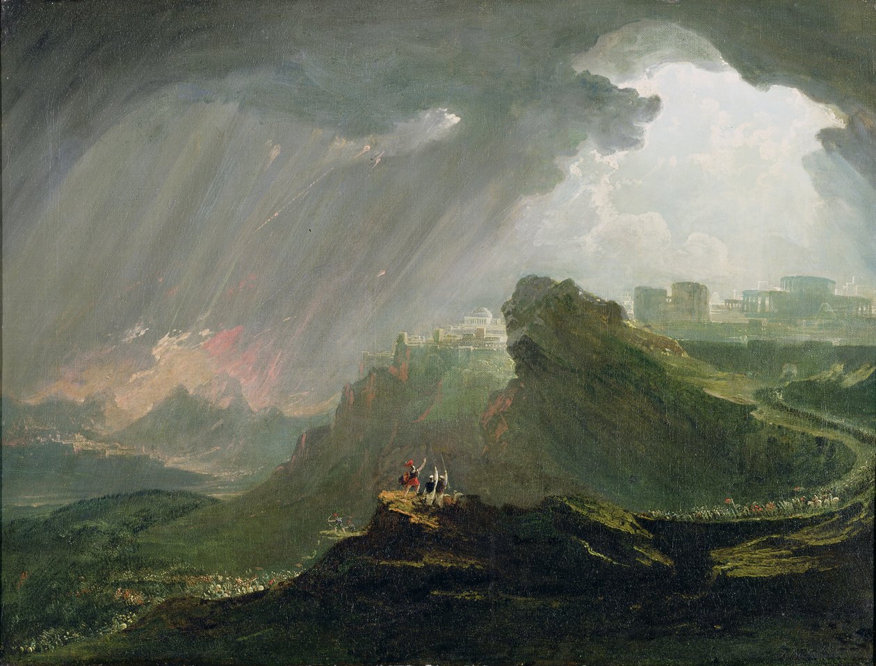 Joshua befaler solen at stå stille ved Gibeon, ca. 1840 af John Martin