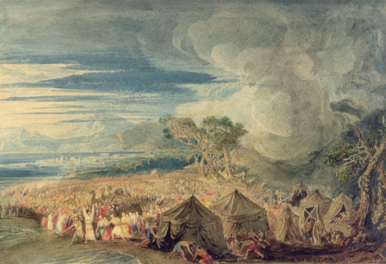 Moses deler det Røde Havs vand af John Martin