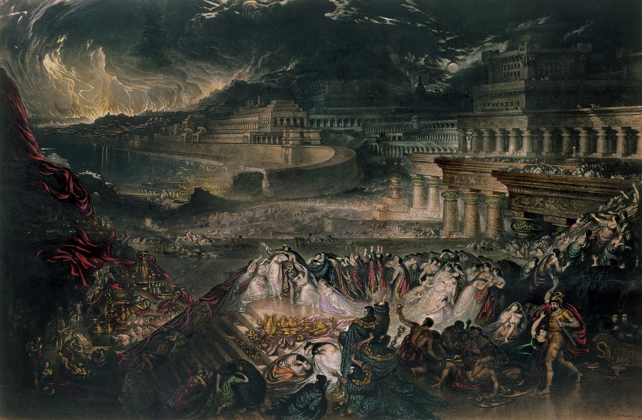 Nineves fald (tryk) af John Martin