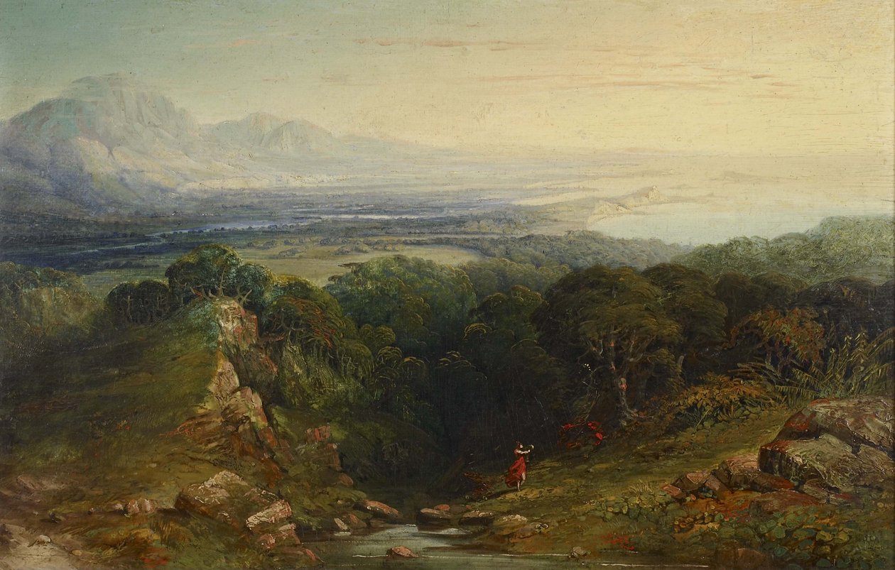 Isle of Man, 1848 - 1854 (olie på mahognipanel) af John Martin