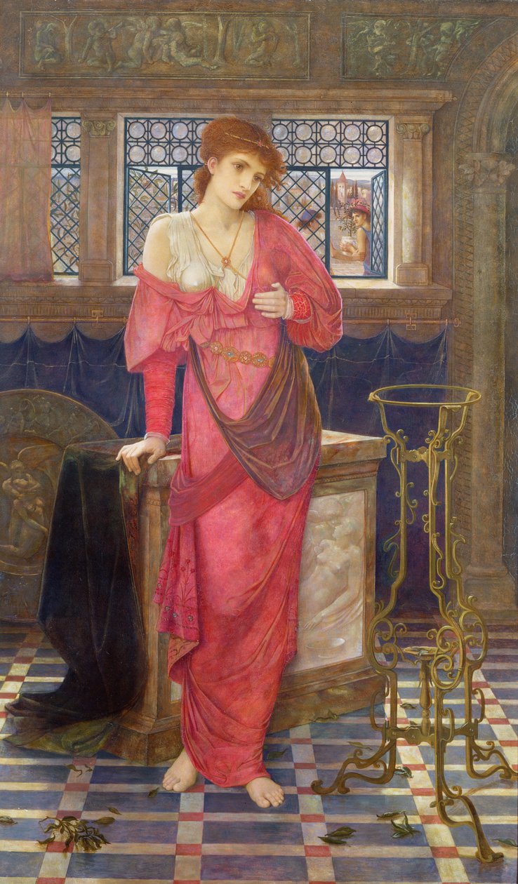 Isabella og gryden med basilikum af John Melhuish Strudwick