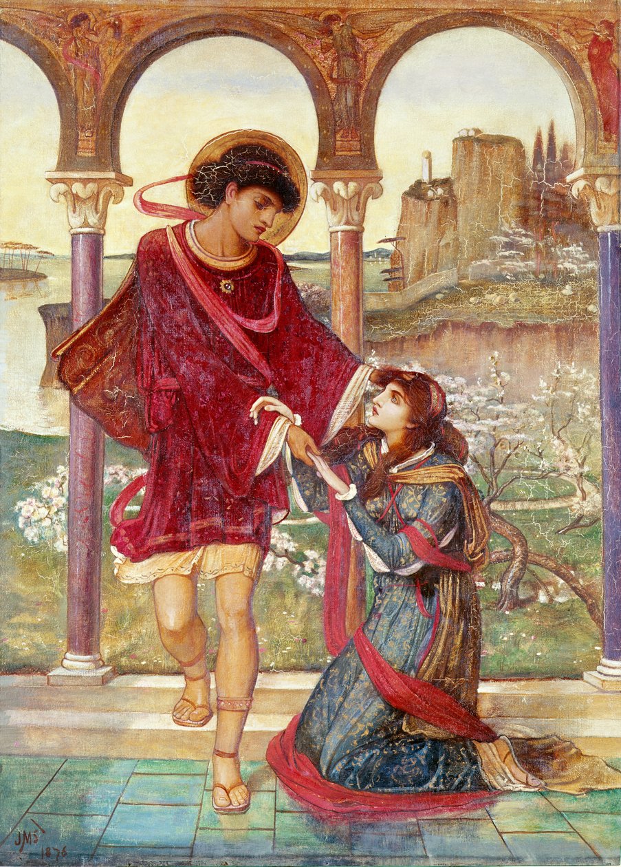 Tristan og Iseult, 1876 af John Melhuish Strudwick