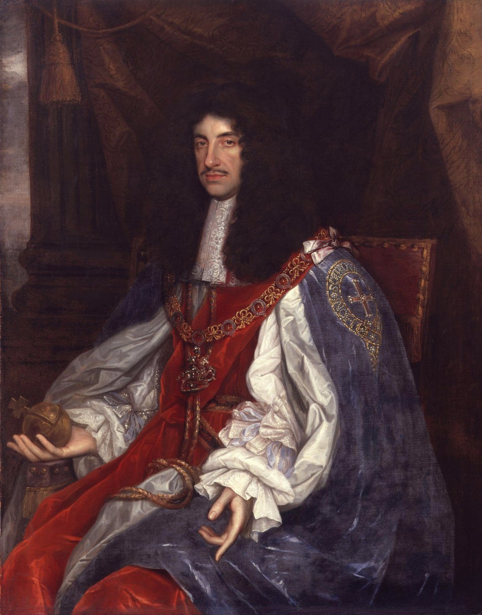 Portræt af Karl II (1630-85) ca.1660-65 af John Michael Wright